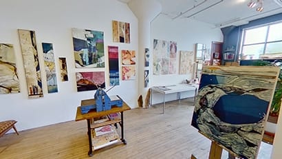 at the studio